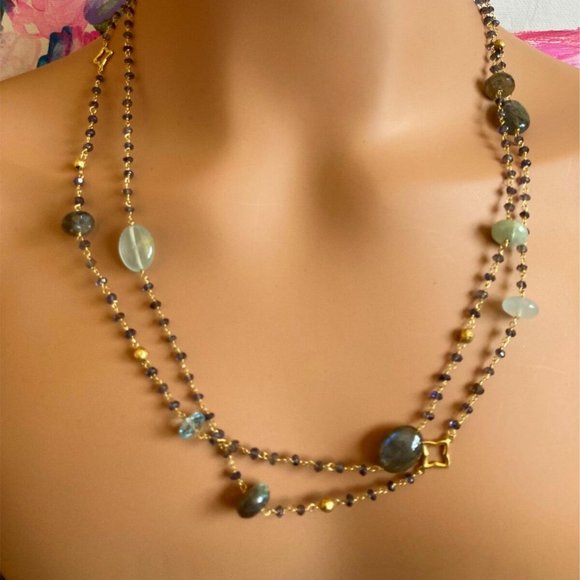 David Yurman Quatrefoil 18k Yellow Gold 46" Long Chain Bead Toggle Necklace - Picture 4 of 12